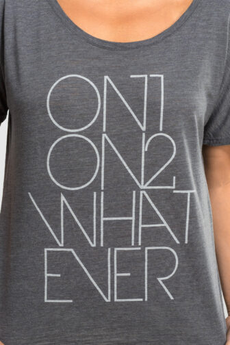Men & Women Dance Clothing for Bachata, Kizomba, Salsa, Zouk Dancers Womens T shirt Scoop Neck On1 On2 Whatever Grey 1736