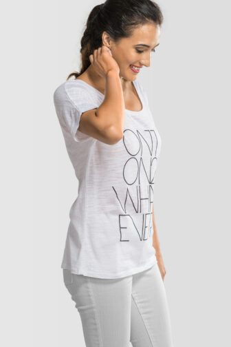 Womens T shirt Scoop Neck On1 On2 Whatever White 1790