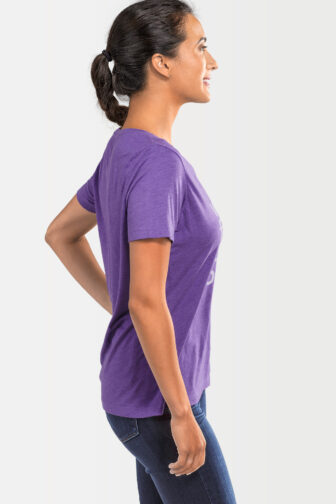 Womens T shirt V Neck We Fukin Love Bachata Heather Purple 2509