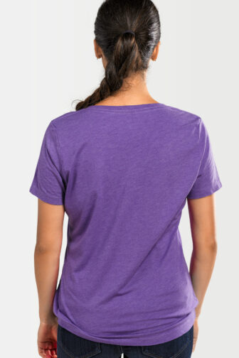 Womens T shirt V Neck We Fukin Love Bachata Heather Purple 2515