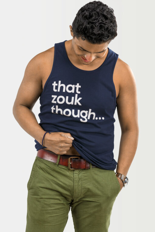 Mens Tank Top ThatZoukThough Navy Blue 5150