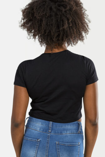 Womens Crop Top That Bachata Though Black 3476