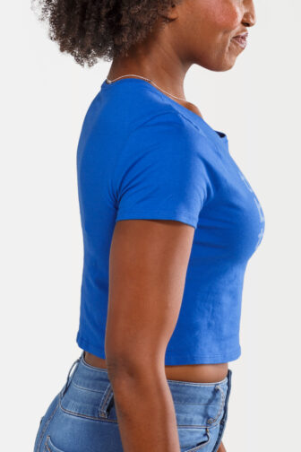 Womens Crop Top That Bachata Though True Royal Blue 3398