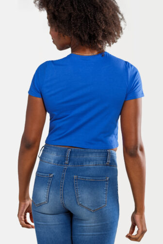 Womens Crop Top That Bachata Though True Royal Blue 3402