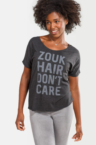 Womens T shirt Scoop Neck Zouk Hair Dont Care Grey 2232