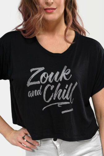 Womens Crop Top Zouk and Chill Black 0467