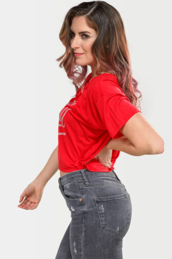 Womens Crop Top Zouk and Chill Red 0255