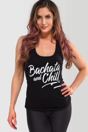 Womens Tank Top Bachata and Chill Black 1032
