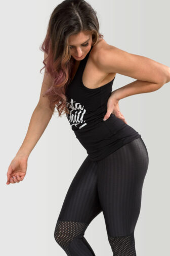 Womens Tank Top Bachata and Chill Black 1056