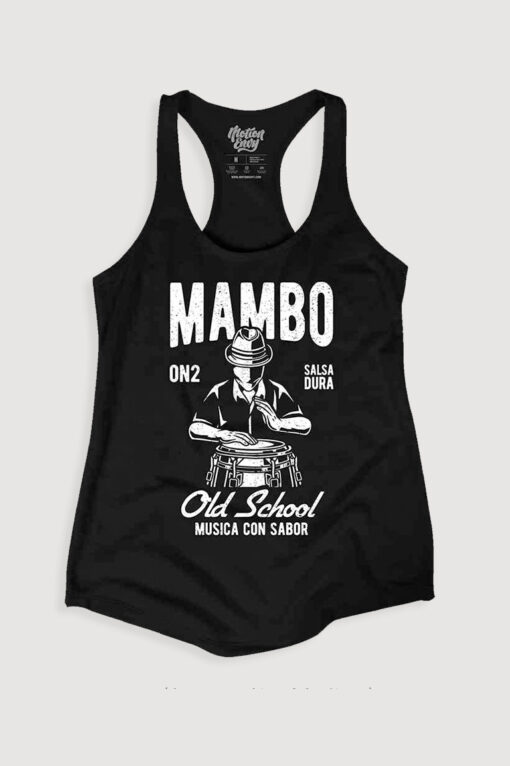 Womens Tank Top Mambo Conga Black Front FPO