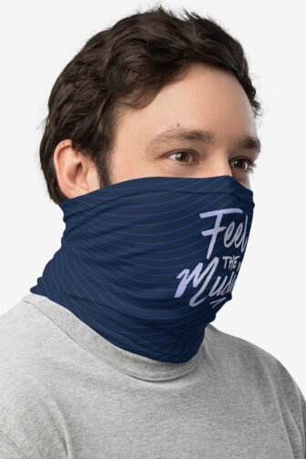 Neck Gaiters Feel theMusic Navy Blue Male3 Face Right