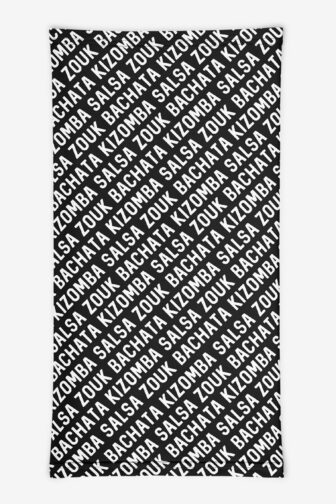 Bachata Kizomba Salsa Zouk Neck Gaiter Neck Gaiters Step Repeat Black Product Front Flat