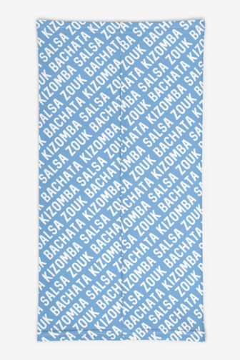 Bachata Kizomba Salsa Zouk Neck Gaiter Neck Gaiters Step Repeat Blue Product Back Flat