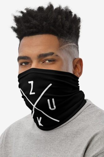 Neck Gaiters Zouk X Black Male1 Face Left