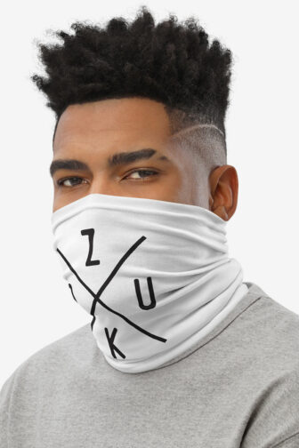 Neck Gaiters Zouk X White Male1 Face Left