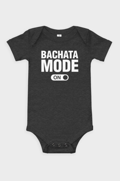 Kids and Baby Bachata Mode On Short Sleeve One Piece Dark Grey Heather
